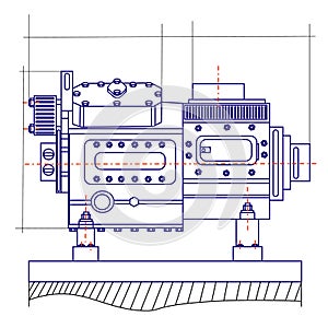 Free fantasy drawing of a refrigerating machine