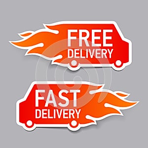 Free and fast delivery labels photo