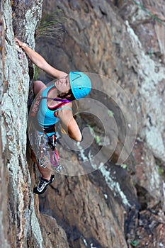 Free female climber