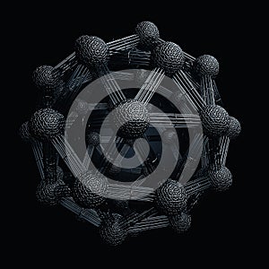 Atom and molecule model black on black