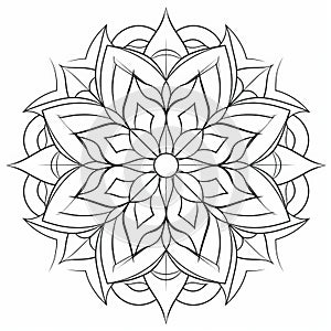 Free Flower Mandala Coloring Page In Eilif Peterssen Style photo