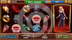 Free games screen for pin-up slots game