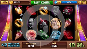 Free games screen for pin-up slots game