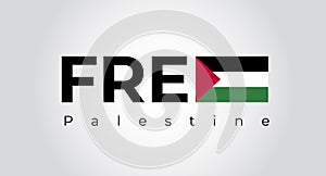 Free Gaza, free Palestine. Free Palestine lettering background. Free Palestine concept