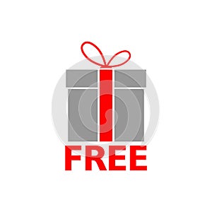 Free gift box concept, icon or logo