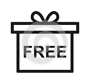 Free gift box line icon