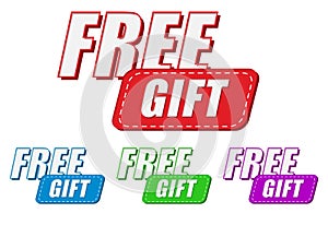 Free gift, four colors labels