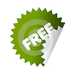 Free green sticker button