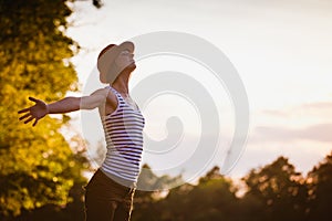 Free Happy Woman Enjoying Nature