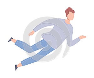 Free Hovering Man Flying and Dreaming Vector Illustration