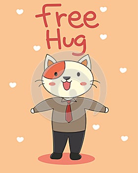 Free hug cat