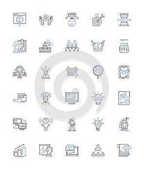 Free and independent line icons collection. Unfettered, Unrestrained, Unbridled, Autonomy, Liberated, Unshackled, Self photo