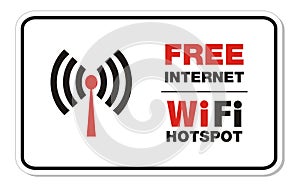 Free internet wifi hotspot rectangle sign