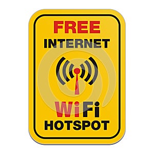 Free internet wifi hotspot sign