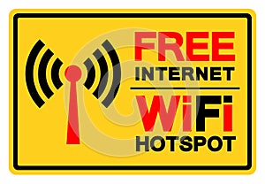 Free Internet WiFi Hotspot Symbol Sign, Vector Illustration, Isolate On White Background Label .EPS10