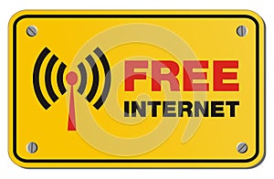 Free internet yellow sign - rectangle sign