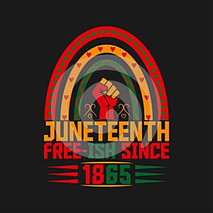 Free-ish Since 1865 Black History Month T-shirt Design Vector