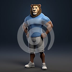 Free Lion Mascot Design In Mike Campau Style - High Resolution 3d Character