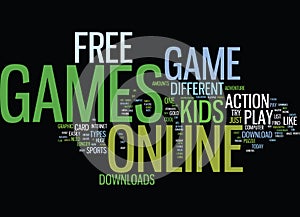Free Online Game Downloads Text Background Word Cloud Concept photo