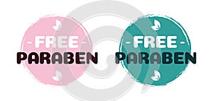 Free paraben vector label for cosmetic natural ingredients