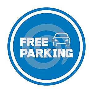 Free parking sign with car icon