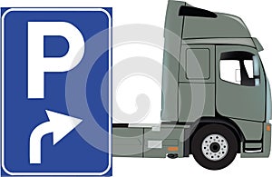 Free parking sign for trucks-