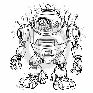 Free Printable Inspection Robot Coloring Page photo