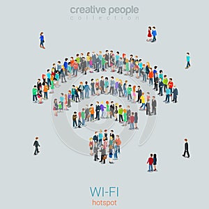 Free public wi-fi hotspot vector crowd people WiFi sign wireless