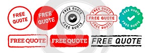 free quote circle and rectangle stamp label sticker sign for customer business marketing