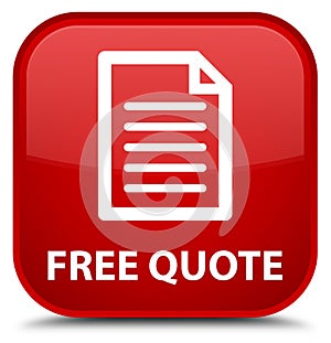 Free quote (page icon) special red square button