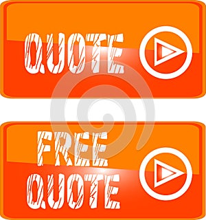 Free quote web button orange