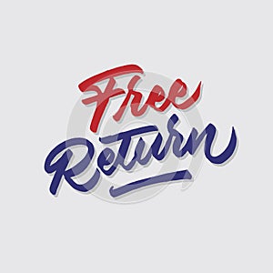 Free return hand lettering typography sales and marketing shop store signage poster