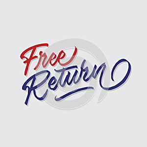 Free return hand lettering typography sales and marketing shop store signage poster
