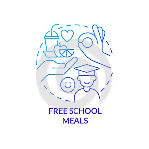 Free school meals blue gradient concept icon