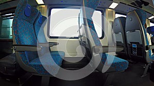 Free seats on intercity express train timelapse, public transportation service