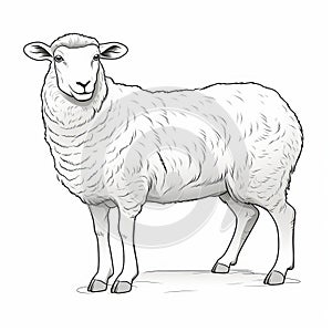 Free Sheep Illustration: Detailed Full Body Drawing With Strong Facial Expression photo