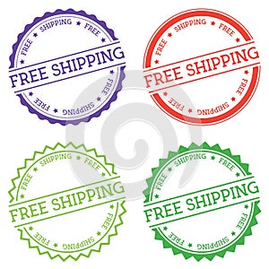 Free Shipping badge isolated on white background.