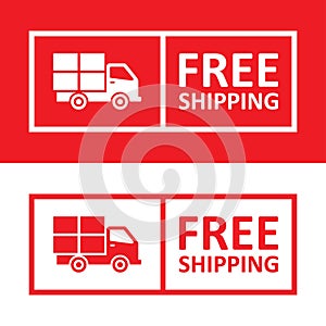 Free shipping. Badge with truck icon