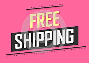 Free Shipping banner design template, vector illustration