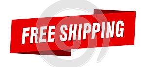 free shipping banner template. free shipping ribbon label.