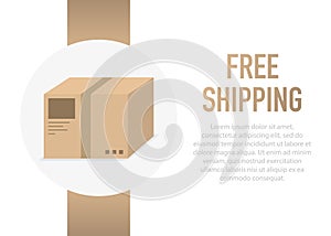 Free Shipping Box. Vector illustration.