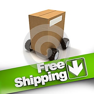 Free shipping, box on wheels