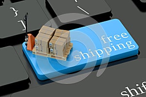 Free Shipping concept on keyboard button