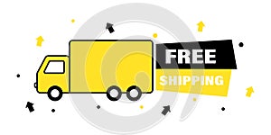 Free shipping delivery service badge. Fast time delivery order . Quick shipping delivery icon