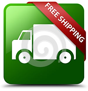 Free shipping green square button