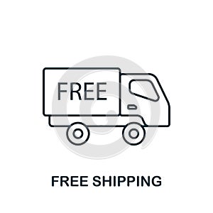 Free Shipping icon. Line simple line Online Store icon for templates, web design and infographics