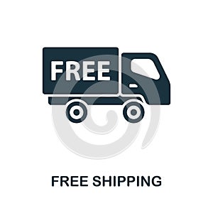 Free Shipping icon. Monochrome simple line Online Store icon for templates, web design and infographics