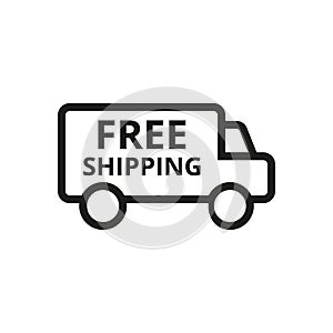 Free shipping icon on white background