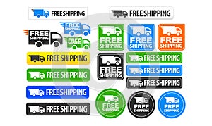 Free Shipping icons and buttons pack