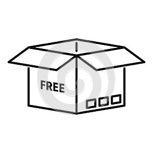 Free shipping open box icon, outline style